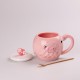Чашка керамічна Flamingo 500мл з кришкою і ложкою чашки для кави Smile