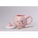 Чашка керамічна Flamingo 500мл з кришкою і ложкою чашки для кави Nice day