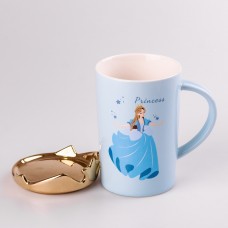 Чашка керамічна Princess 400мл з кришкою чашка з кришкою чашки для кави Блакитний