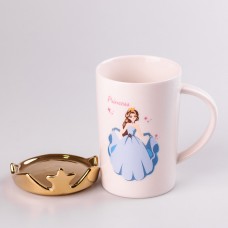 Чашка керамічна Princess 400мл з кришкою чашка з кришкою чашки для кави Білий