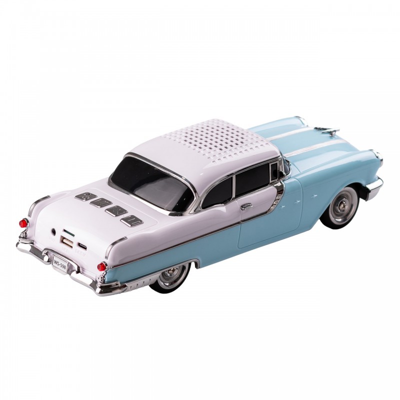 Портативна акустична колонка Pontiac 1955 Car Speaker колонка для телефона Блакитно-білий