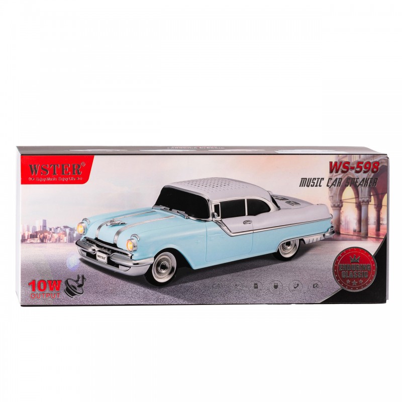 Портативна акустична колонка Pontiac 1955 Car Speaker колонка для телефона Бірюзово-бежевий