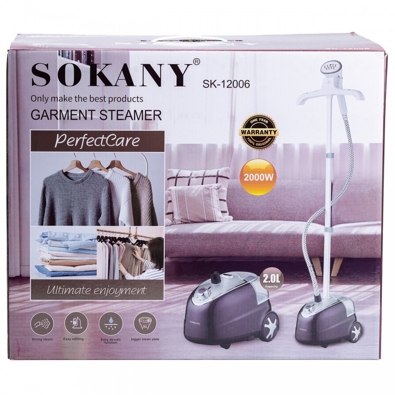 Відпарювач підлоговий Sokany SK-12006 Garment Steamer 2000W 2l вертикальний відпарювач