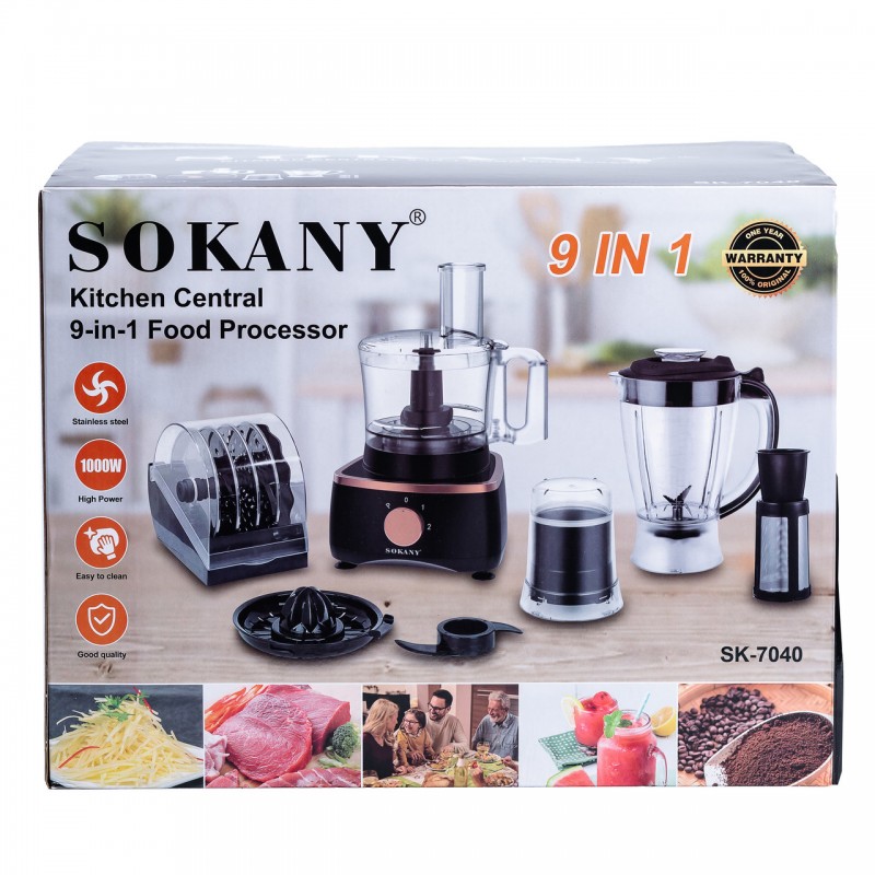 Кухонний комбайн Sokany SK-7040 Kitchen Central 7-in-1 Food Processor кухонний комбайн 7 в 1
