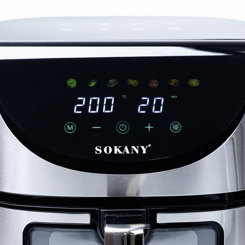 Аерофритниця 7 л аерогриль Sokany повітряний фритюр 1700W мультипіч без олії аеропіч настільна