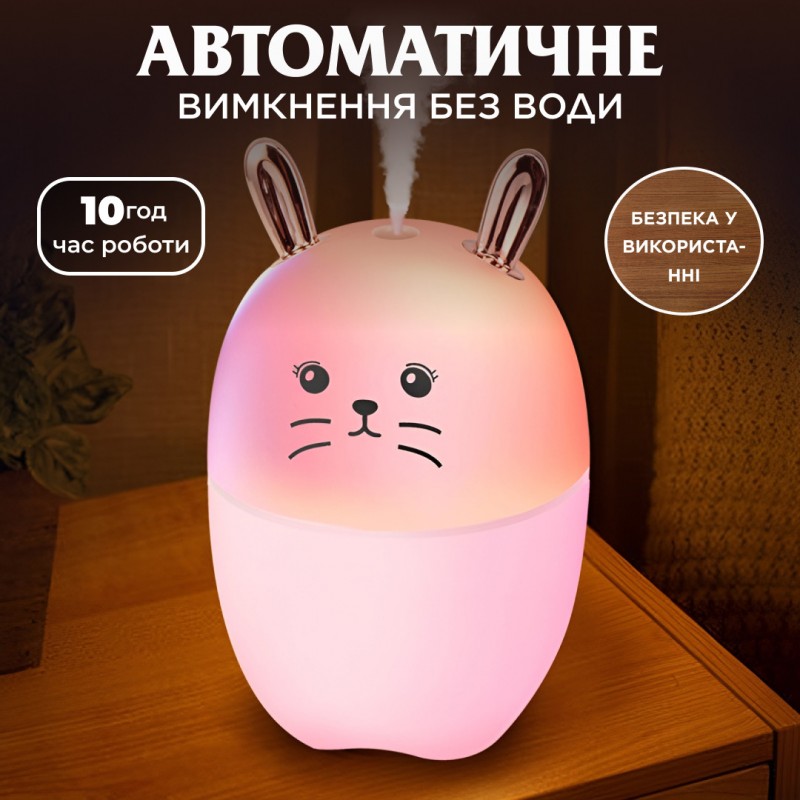 Зволожувач повітря MengChong H2O Humidifier міні зволожувач повітря Рожевий