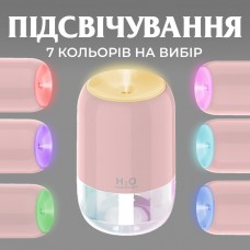 Зволожувач повітря H2O Colorfull Humidifier USB 200ml зволожувачі повітря Рожевий