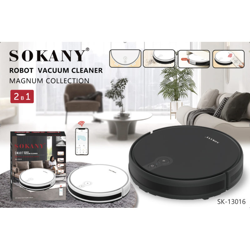 Робот-пилосос Sokany Magnum Collection пилосос робот Білий