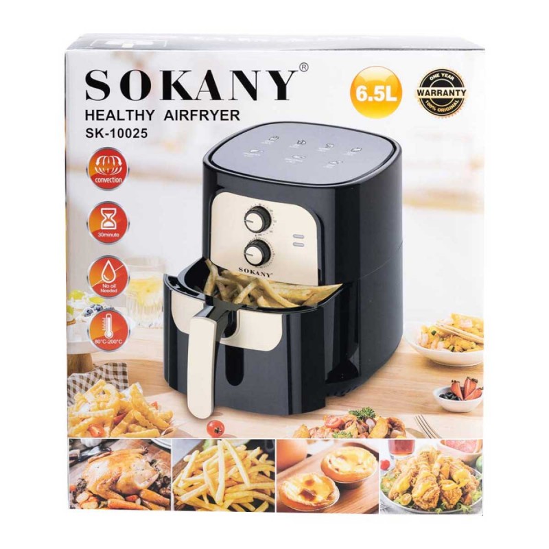 Аерофритниця електрична 6.5 літрів аерогриль SOKANY парова фритюрниця 1400 Вт мультипіч