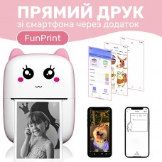 Дитячий міні-принтер портативний Mini Printer портативний дитячий принтер Рожевий