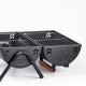 Мангал складаний круглий з кришкою 38×28×40 (см) портативний розкладний барбекю гриль Чорний