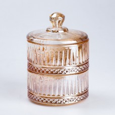 Цукерниця двоярусна 2×300 (мл) скляна з кришкою 15 (см)