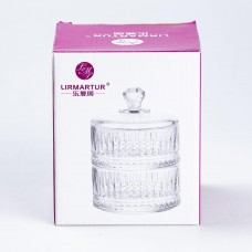 Цукерниця двоярусна 2×300 (мл) скляна з кришкою 15 (см)