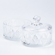 Цукерниця скляна 2 х 300 (мл) з кришкою двоярусна 145 (мм)