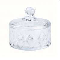 Скляна цукерниця 300 (мл) з кришкою 96 (мм) прозора