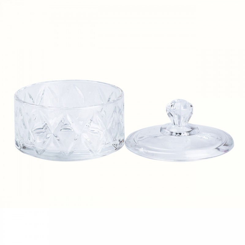 Скляна цукерниця 300 (мл) з кришкою 96 (мм) прозора