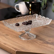 Фруктівниця скляна на ніжці 29×17×12 (см) прозора ваза для фруктів