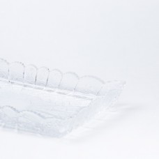 Тарілка прямокутна 28.5 × 16.5 (см) з товстого скла прозора