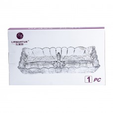 Блюдо для закусок 28.5 × 16.5 (см) на 4 секції прямокутна з товстого скла тарілка менажниця секційна