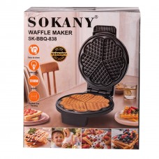 Вафельниця Sokany для товстих вафель 1200 Вт універсальна кругла електровафельниця на 5 вафель