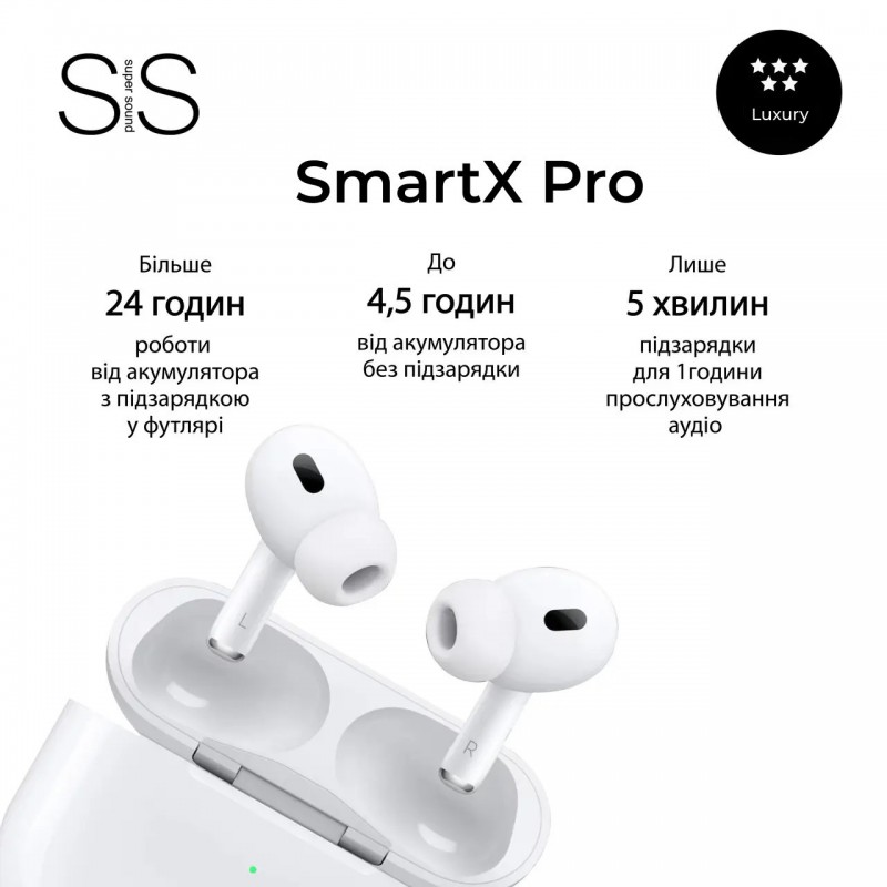 Навушники TWS SmartX Pro Luxury блютуз навушники навушники з мікрофоном
