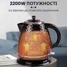 Чайник електричний 1.7 літра Sokany електрочайник 2200 Вт електро чайник дисковий безшумний економічний