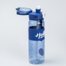 Пляшка для води спортивна 860 мл тритан з ремінцем та ручкою Hello Синя