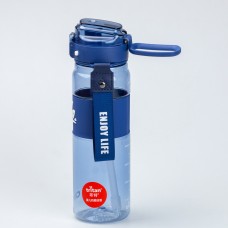 Пляшка для води спортивна 860 мл тритан з ремінцем та ручкою Hello Синя