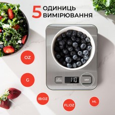 Кухонні ваги електронні 5 кг Sokany кулінарні на батарейках 2AAA точні домашні харчові для їжі