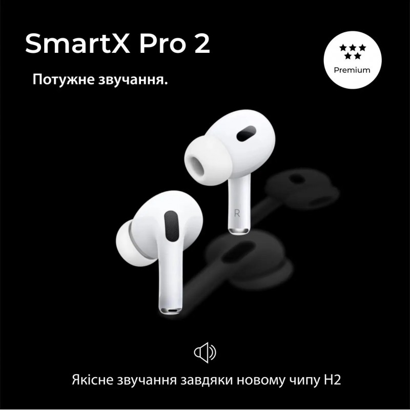Навушники бездротові TWS SmartX Pro 2 Premium Bluetooth навушники з мікрофоном