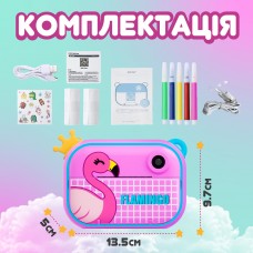 Фотоапарат дитячий камера миттєвого друку Фламінго Full HD