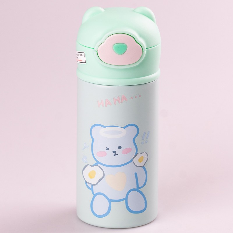 Термос дитячий Beizhiming Vacuum Cup 300ml термос із поїлкою термос із трубочкою для дітей М'ятний