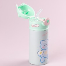 Термос дитячий Beizhiming Vacuum Cup 300ml термос із поїлкою термос із трубочкою для дітей М'ятний