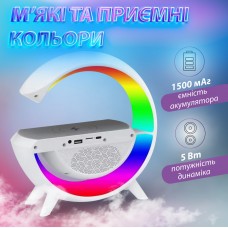 Портативна колонка з підсвічуванням з бездротовою зарядкою Big G Led Wireless Charging Speaker колонка для телефона