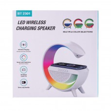 Портативна колонка з підсвічуванням з бездротовою зарядкою Big G Led Wireless Charging Speaker колонка для телефона