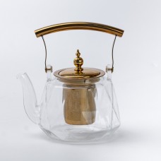 Заварник для чаю 1 л скляний прозорий 18×14×18.5 см