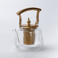 Заварник для чаю 1 л скляний прозорий 18×14×18.5 см
