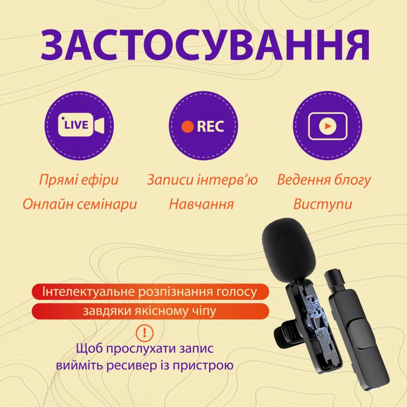 Мікрофон бездротовий петличний К9 Senxin 2шт в комплекті блютуз мікрофон