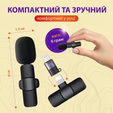 Мікрофон бездротовий петличний К9 Senxin 2шт в комплекті блютуз мікрофон