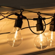 Ретро гірлянда вулична 10 LED лампочок 5 метрів жовта