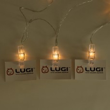 Гірлянда нитка із прищіпками для фото 5.2 метри 20 LED світлодіодів