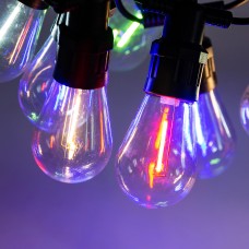 Гірлянда вулична в стилі ретро світлодіодна мультиколор S14 на 10 LED ламп довжиною 5 метрів