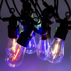 Гірлянда вулична в стилі ретро світлодіодна мультиколор S14 на 10 LED ламп довжиною 5 метрів