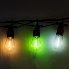 Гірлянда вулична в стилі ретро світлодіодна мультиколор S14 на 10 LED ламп довжиною 5 метрів