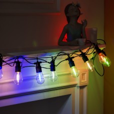 Гірлянда вулична в стилі ретро світлодіодна мультиколор S14 на 10 LED ламп довжиною 5 метрів