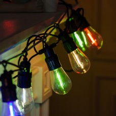 Гірлянда вулична в стилі ретро світлодіодна мультиколор S14 на 10 LED ламп довжиною 5 метрів