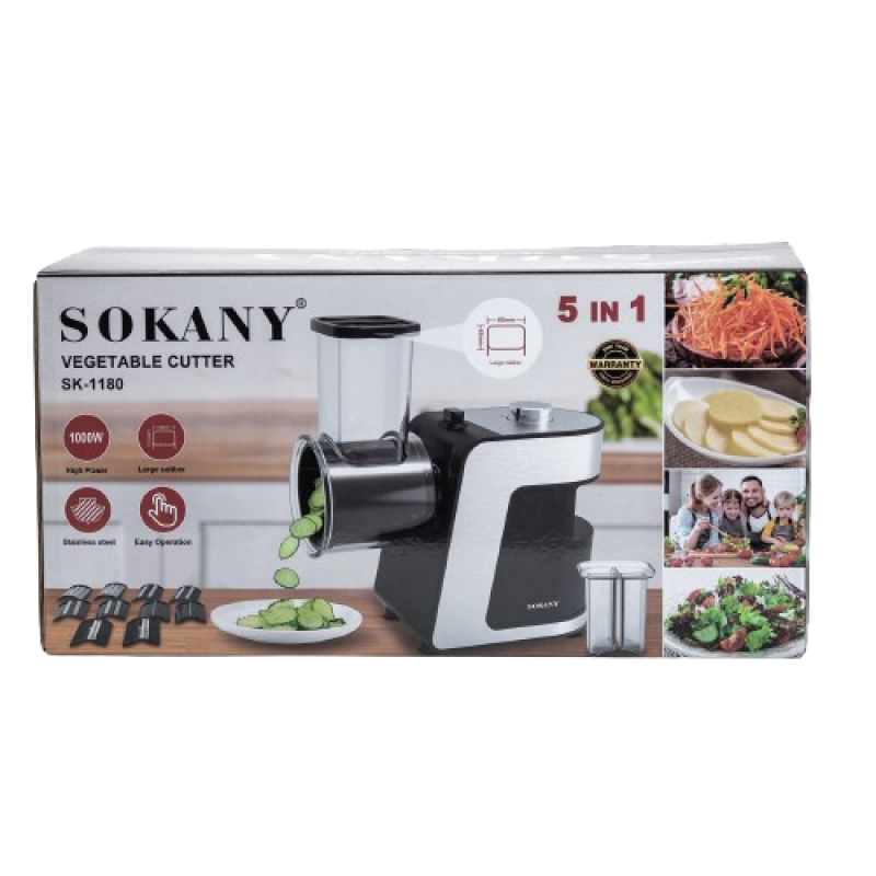 Овочерізка Sokany електрична 5 в 1 багатофункціональна універсальна електроовочерізка з насадками