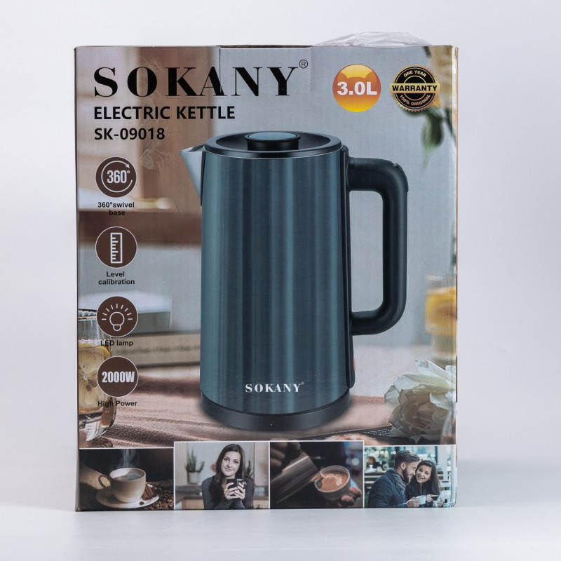 Електрочайник 3 літри Sokany чайник електричний
