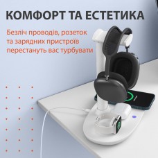 Бездротовий зарядний пристрій Senxin 4-in-1 Headphone Stand Wireless Charger док станція
