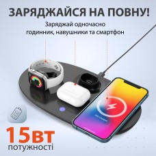 Бездротовий зарядний пристрій Senxin 4-in-1 Headphone Stand Wireless Charger док станція